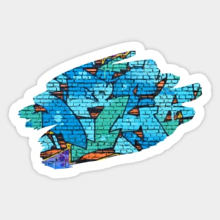 Graffiti Splash Art Print Blue Sticker